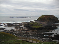 The tip of the island.  The low rocks far out to the left apparently house a colony of seals.