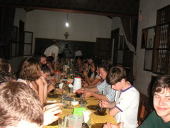 Part of the very long dining table in the mission in Urubicha