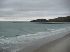We then drove out to "Spit Beach" at the end of Otago Harbour.  Looks like it'd be a nice place in the summer... today it was quite windy and cold.