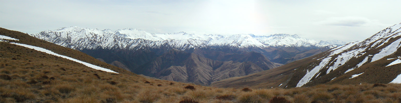 After hiking further and scrambling across some snowfields, we approached the pass and the Remarkables rose into view - it was incredible.  We stopped for lunch and chatted with the Germans.
