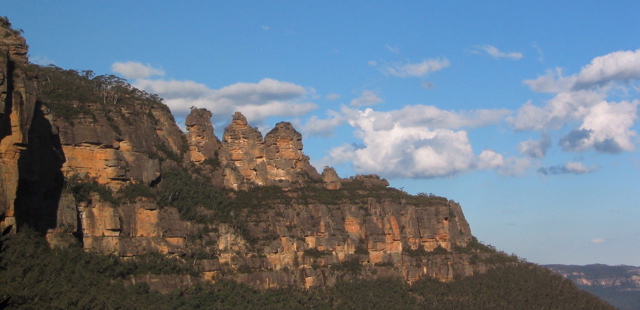 Here are "the three sisters", a famous rock formation along the trail.  We actually walked right up to it as you will see in the next photo...