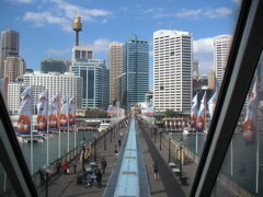 Just for fun we took the monorail from the aquarium to the subway station.  The monorail does a loop around Darling Harbour area.