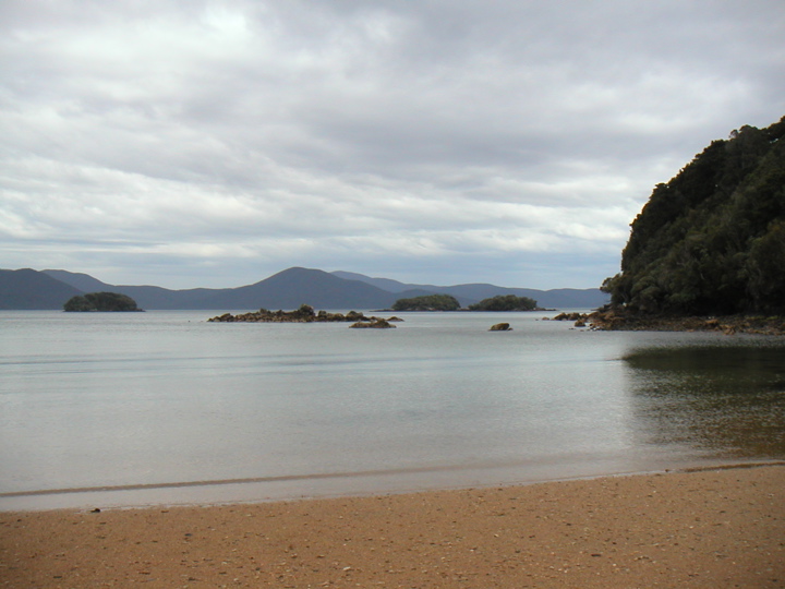 The trails ended at multiple orange sandy beaches.