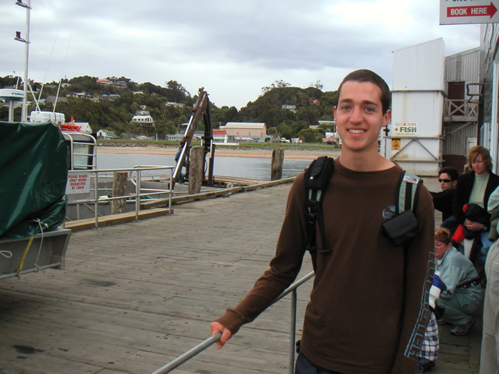 I tried to find a sign of "Stewart Island" to take my photo next to, but this one on the dock at Halfmoon Bay will have to do. :)