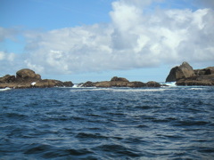 Looking out to sea from the edge of the fiord.  Huge waves come in and crash against the rocks here.