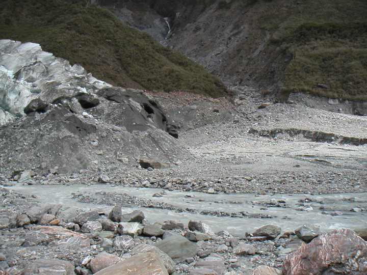 Glacial till at the foot of the glacier
