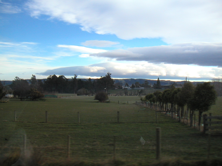 Farmland on the way from the airport to Dunedin.  Dunedin airport looked surprisingly like Albany airport - on a plain, surrounded by hills - except the plain and the hills here are much bigger, and the airport much smaller!