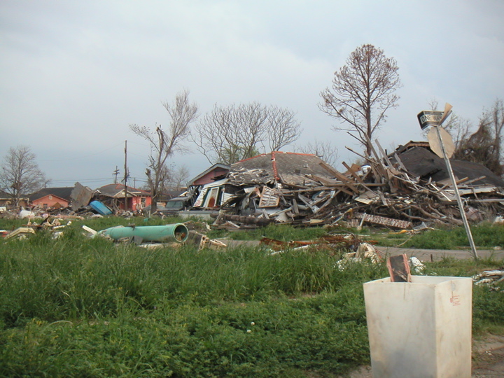 Some houses were completely shredded