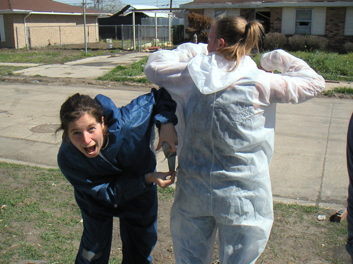 ... duct tape to patch holes that sometimes formed in the suits...