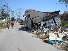 Some houses floated into the streets.