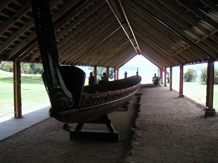 Back on shore, I visited this huge Maori war canoe in Waitangi