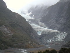 Near the end of the day we stopped at Frans Josef glacier.  It is hard to tell the scale, but this thing is massive.  And two hundred years ago, the glacier actually reached all the way to where this picture was taken.  As you can guess, it has retreated most years since then due to global warming.