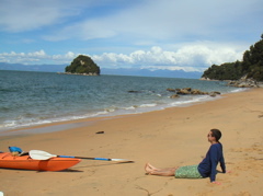 Chillin on the beach... ahhhh.  They tell us the beach's golden color comes from traces of iron.